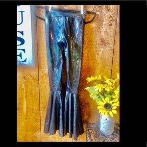 Girls Holographic bell bottom pants